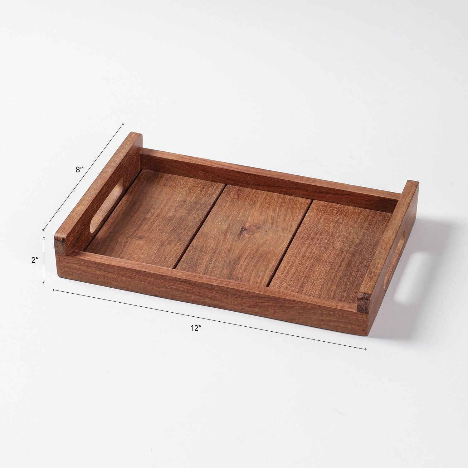 Striped Brown Sheesham Wood Tray