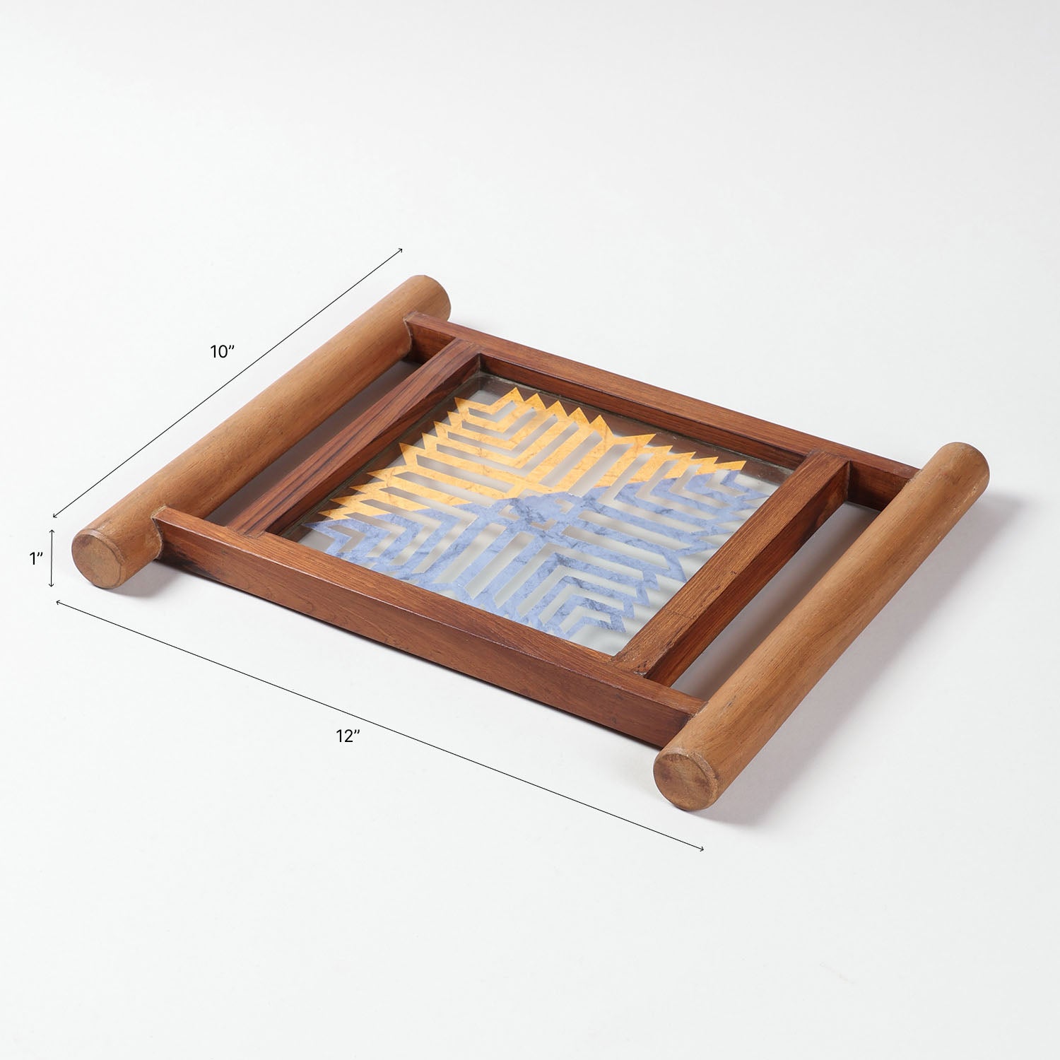 Brown Cutwork Paper Bamboo Tray
