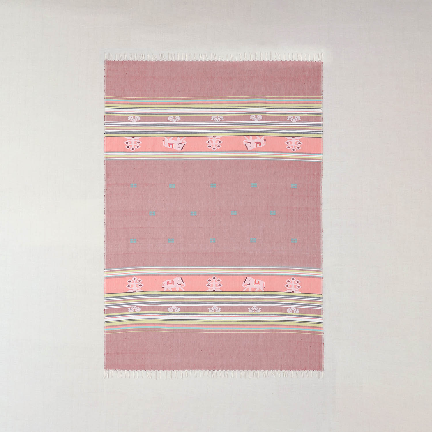 Hand-woven Bawan Buti Single Bedcover, Brown