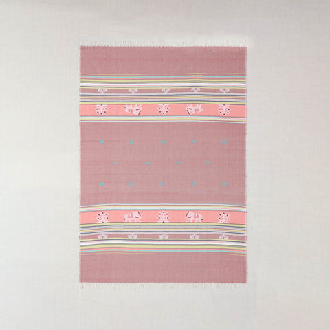 Hand-woven Bawan Buti Single Bedcover, Brown