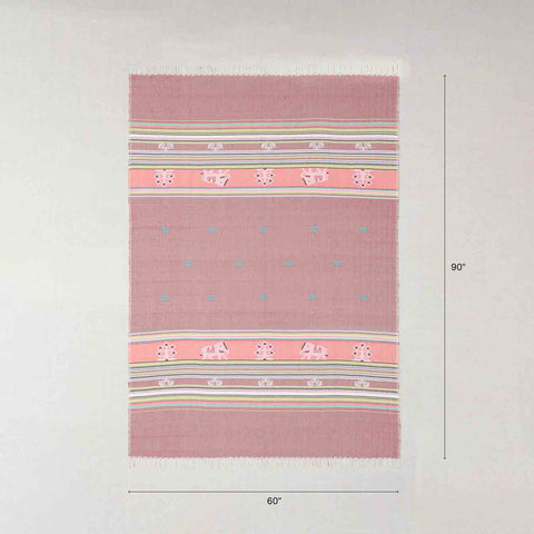 Hand-woven Bawan Buti Single Bedcover, Brown
