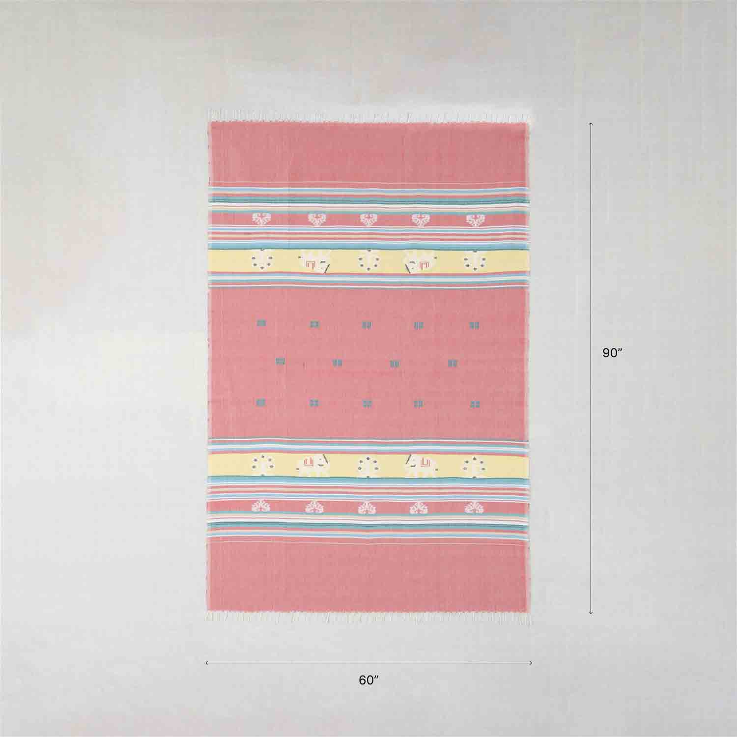 Hand-woven Bawan Buti Single Bedcover, Red