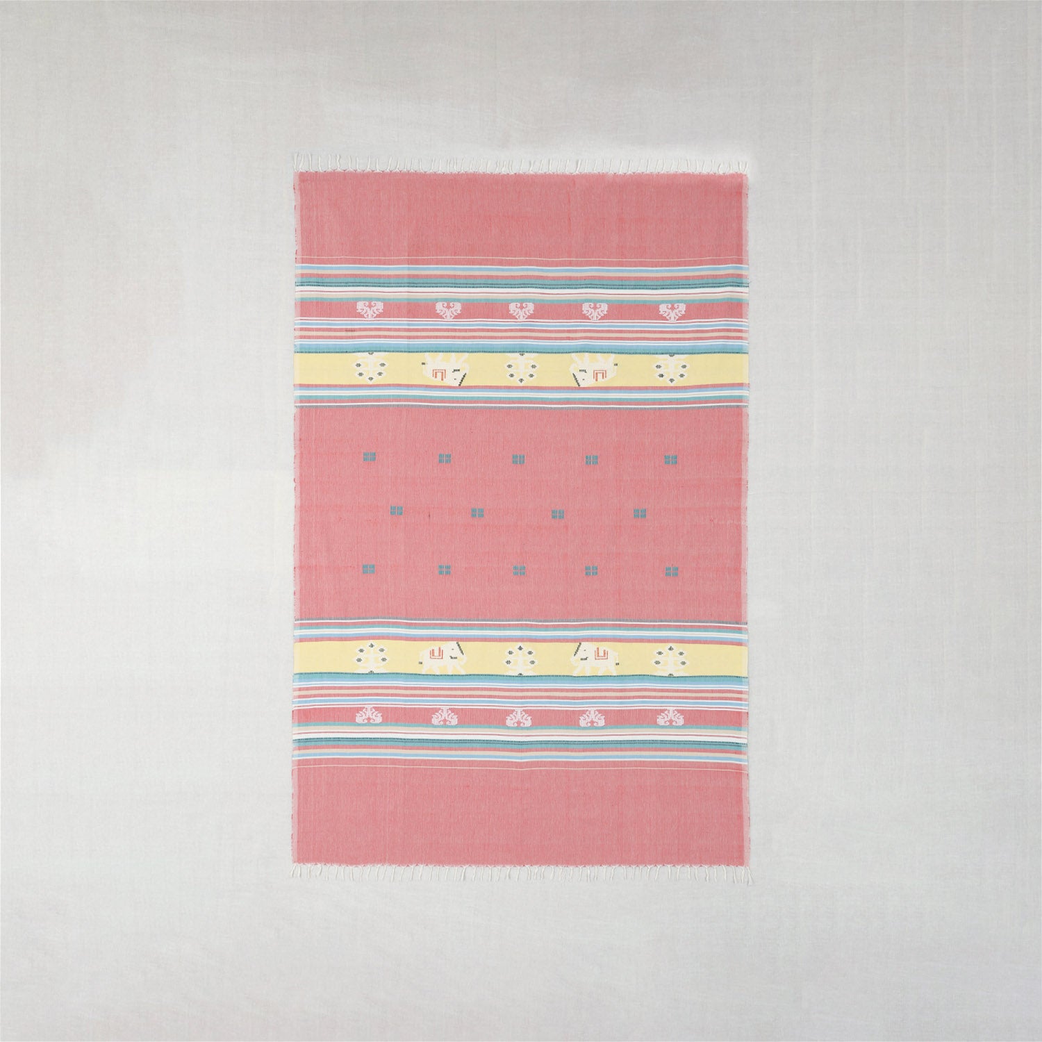 Hand-woven Bawan Buti Single Bedcover, Red