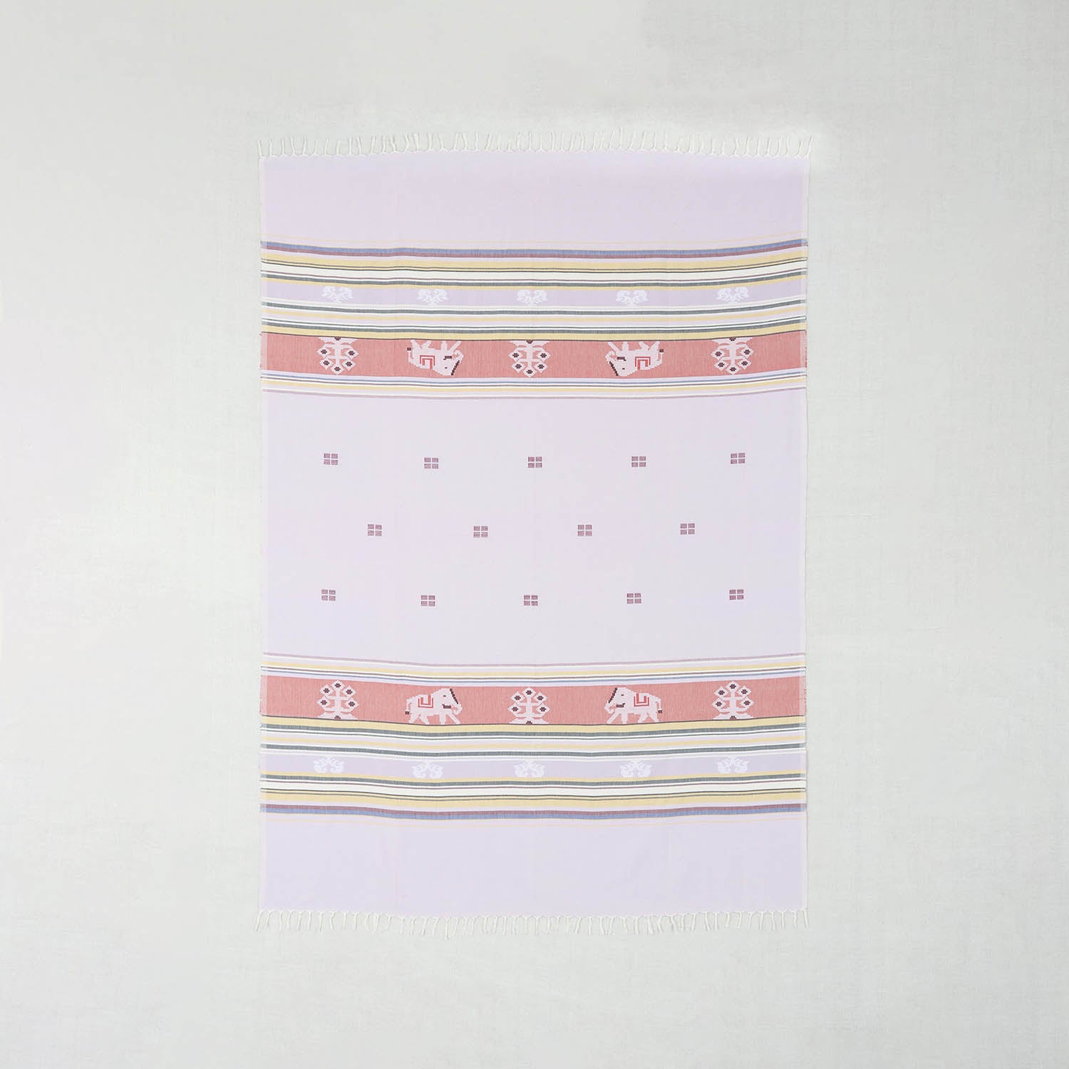 Hand-woven Bawan Buti Single Bedcover, Lavender