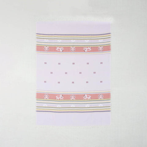 Hand-woven Bawan Buti Single Bedcover, Lavender