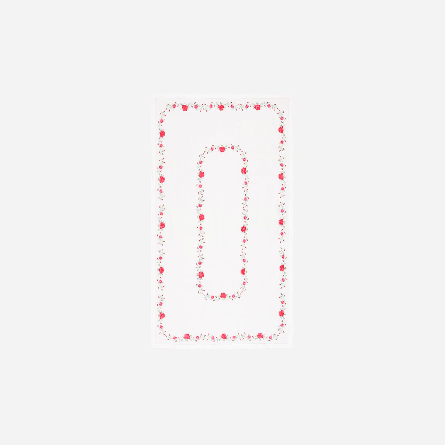 Poinsettia Embroidered Cutwork Table Cloth