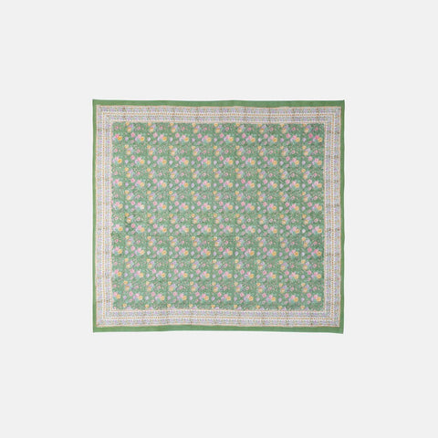King-size Printed Bedcover With 2 Pillow Cases, Green - Eyaas