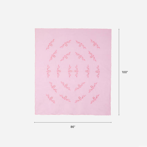Embroidered Bedcover & 2 Pillow Cases, Pink
