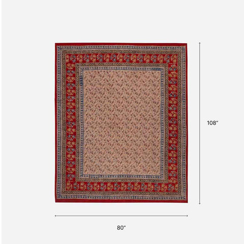 Pinwheel Block Printed Kalamkaari Bedcover & Pillow Cases