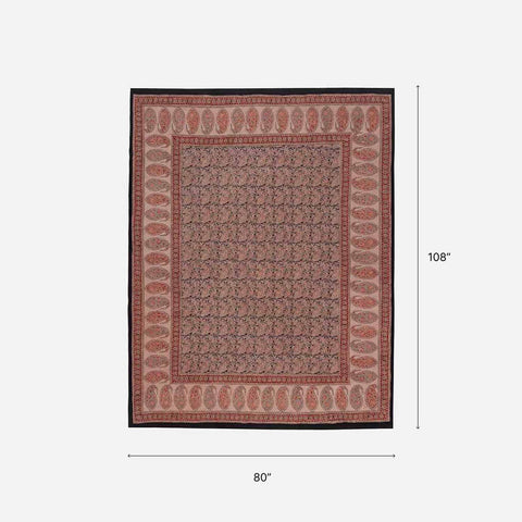 Paisley Block Printed Kalamkaari Bedcover & Pillow Cases