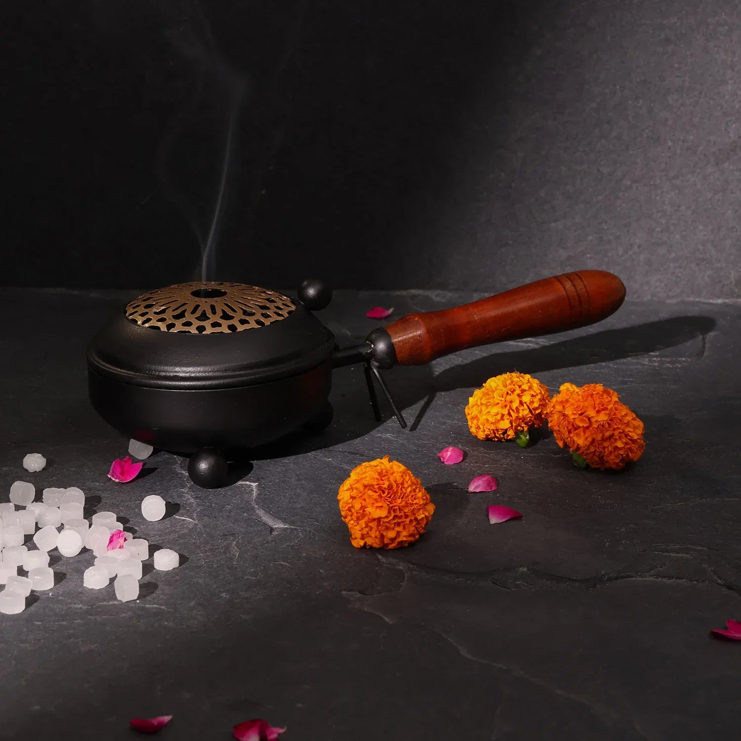 Iron Dhuni Incense Burner with Camphor (50 gms)