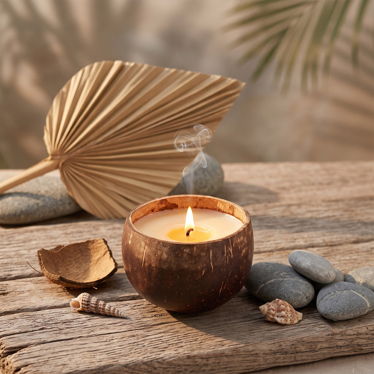 Coconut Shell Soy Wax Eco-Friendly Candle, Scented