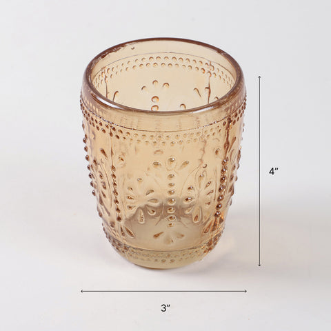 Textured Glass Tumblers Set of 4, Multi-colour