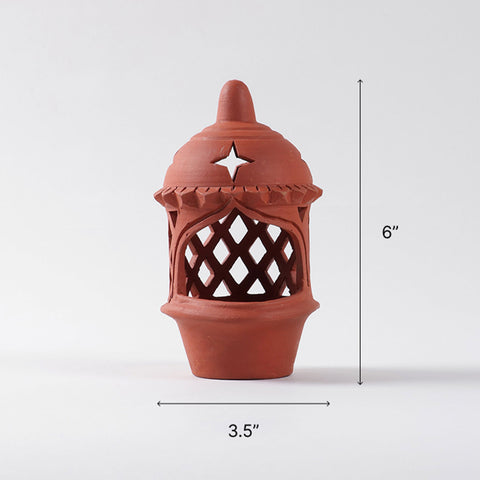 Cutwork Terracotta Lamp Set of 2