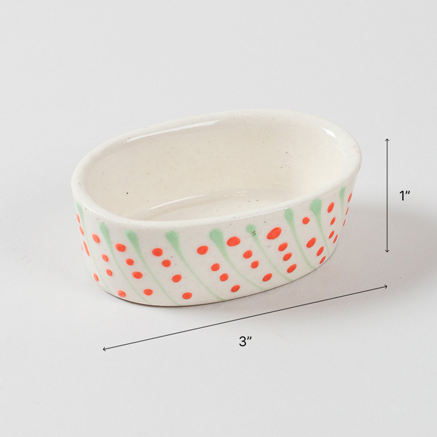 Ceramic Oval Dip Bowls Set of 3 (Multi-Colour)