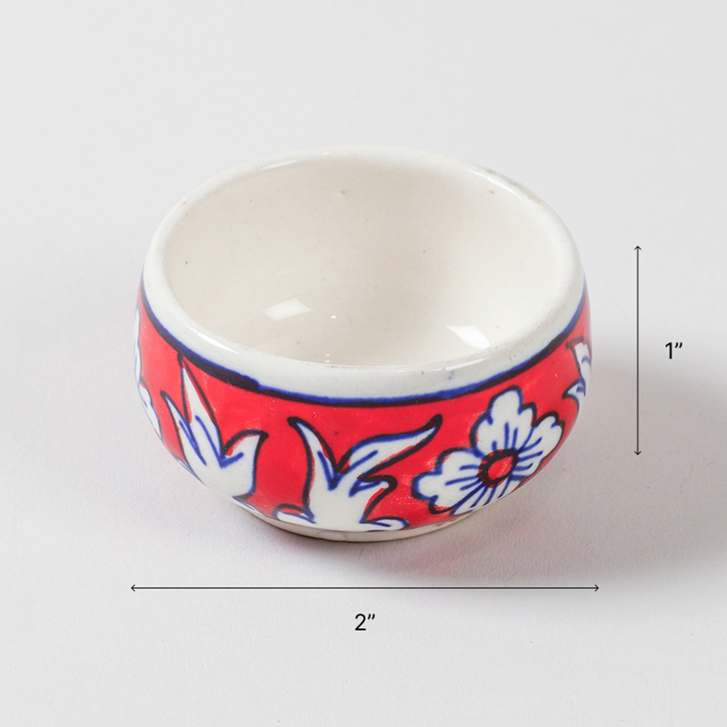 Curved Ceramic Dip Bowls Set of 3 (Multi-Colour)