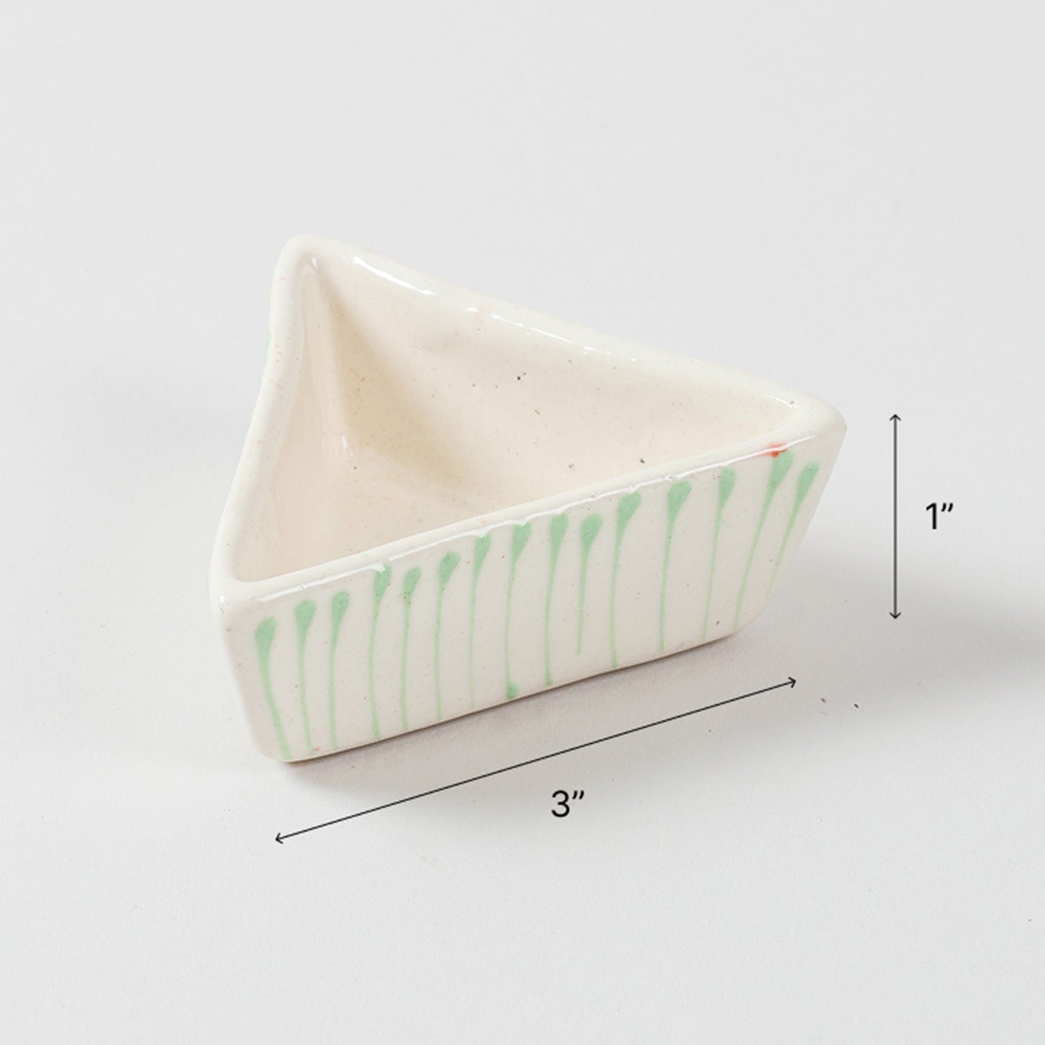 Triangle Ceramic Dip Bowls Set of 3 (Multi-Colour)