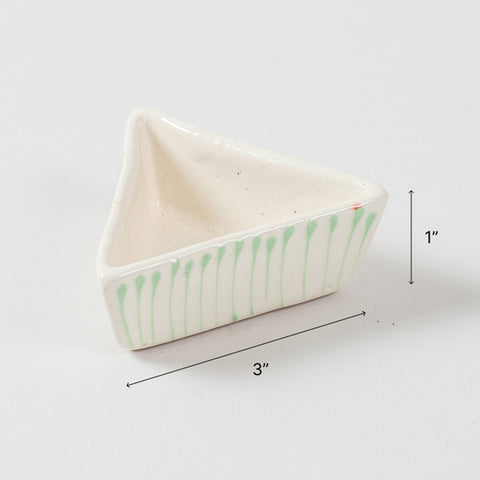 Triangle Ceramic Dip Bowls Set of 3 (Multi-Colour)