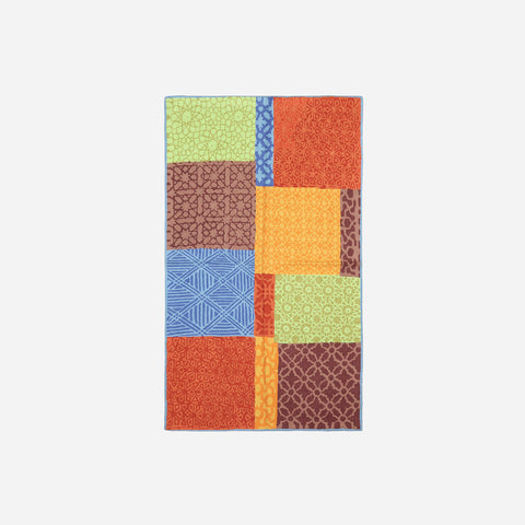 Vibrant Multi Colour Geometric Crewel Embroidery Wool Rug, 3x5 ft