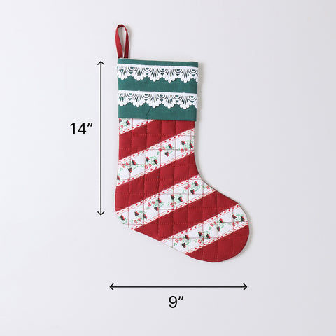 Red & White Stripe Christmas Stocking