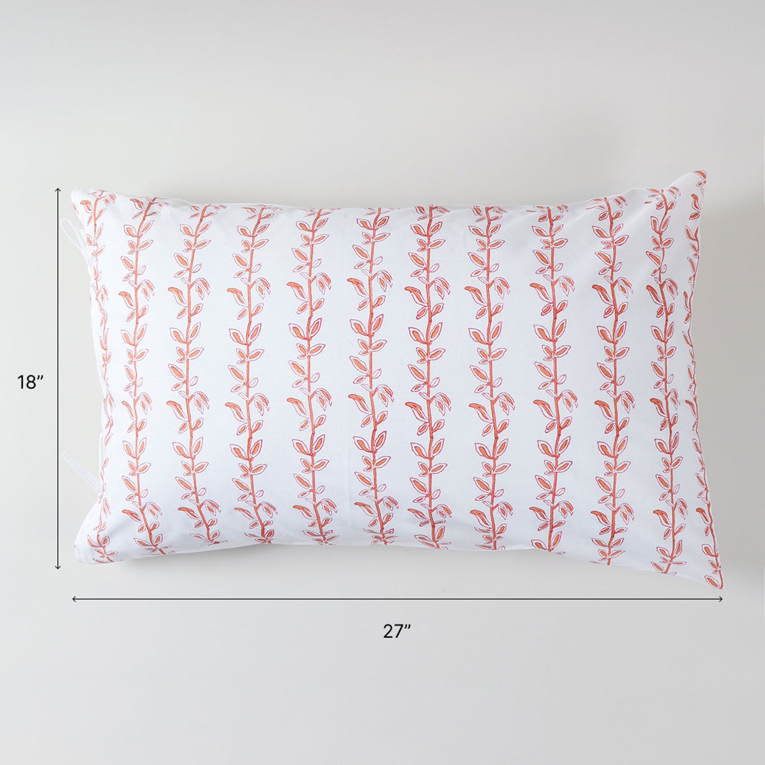 Brown & Red Climbing Vines Block Print Pillow Cover Set of 2