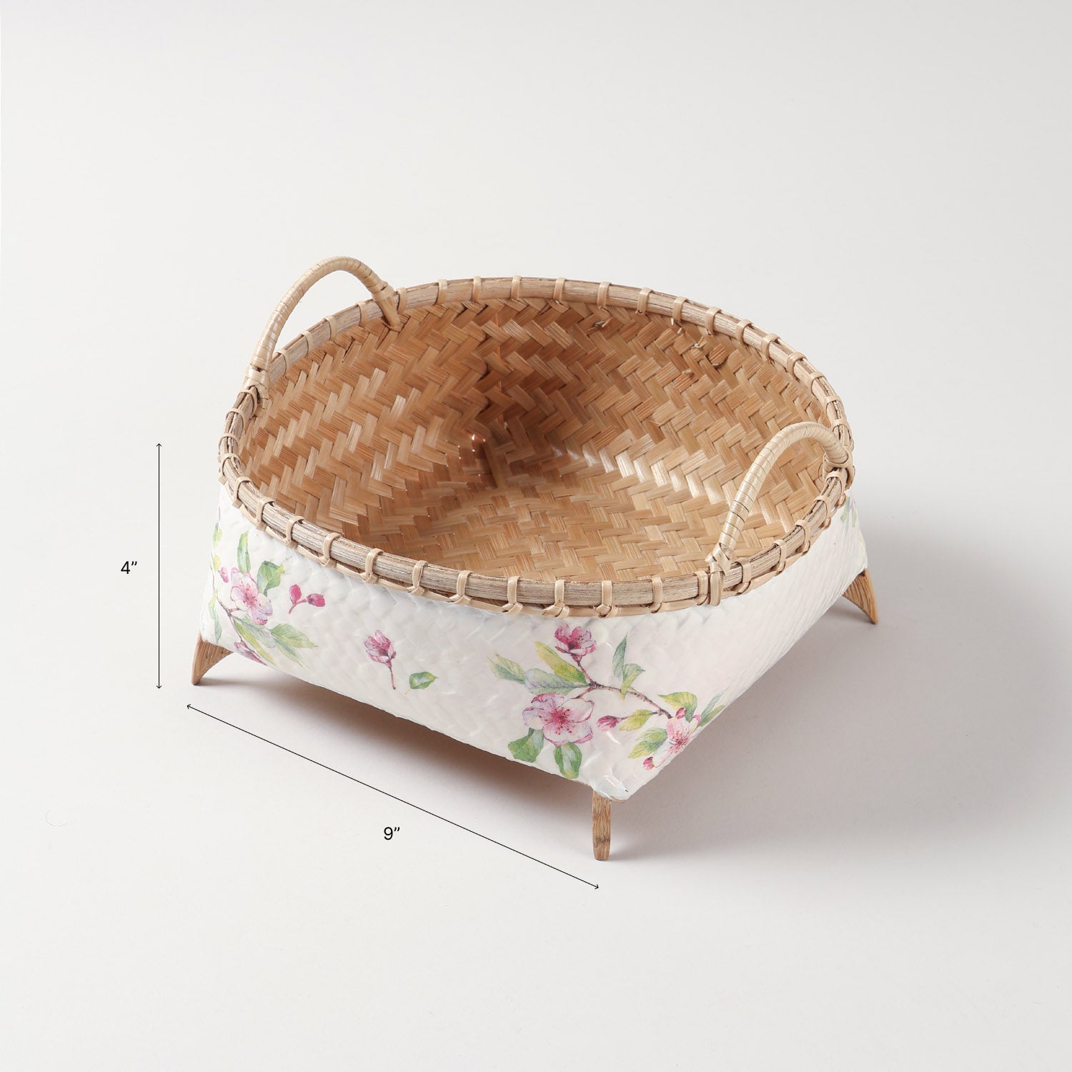 Square Wicker Storage Basket, Pink