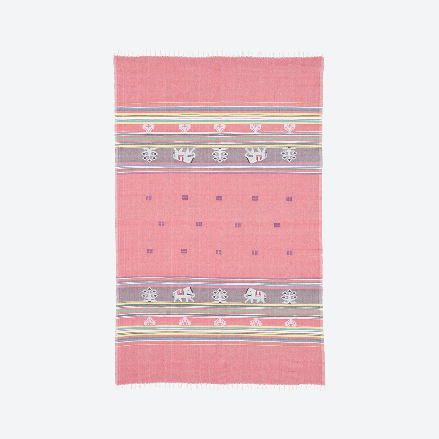 Hand-woven Bawan Buti Single Bedcover, Red