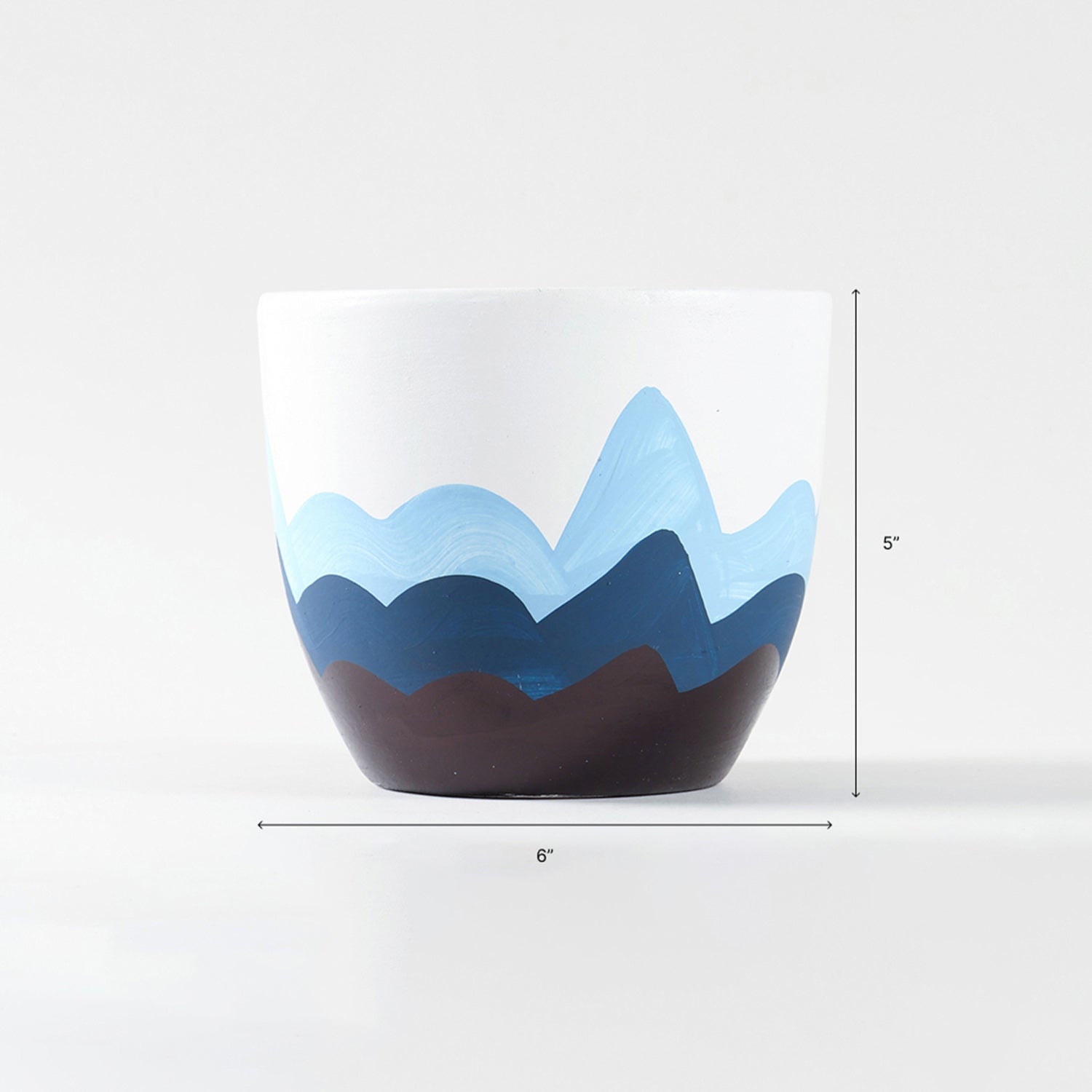 Mountain Landscape Ceramic Flower Pot 5 x 6 Inches