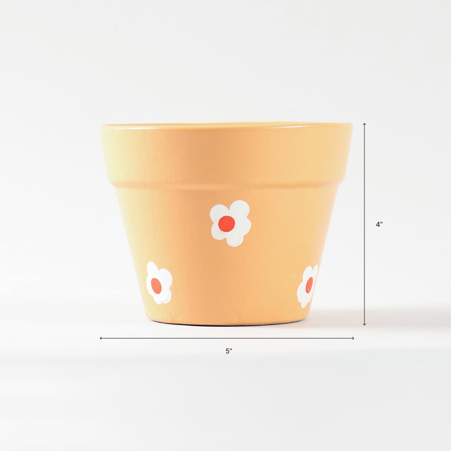 Pastel Ceramic Daisy Flower Pot 4x5 Inches