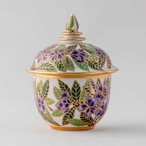 Thai Porcelain Tochun Purple Orchids, 2.3x3.5 Inches - Eyaas