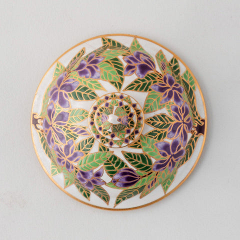 Thai Porcelain Tochun Purple Orchids, 2.3x3.5 Inches - Eyaas