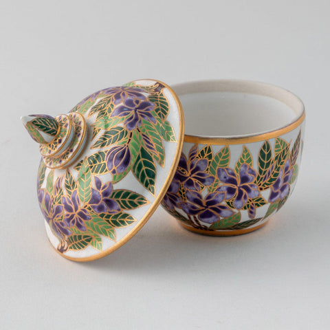 Thai Porcelain Tochun Purple Orchids, 2.3x3.5 Inches - Eyaas