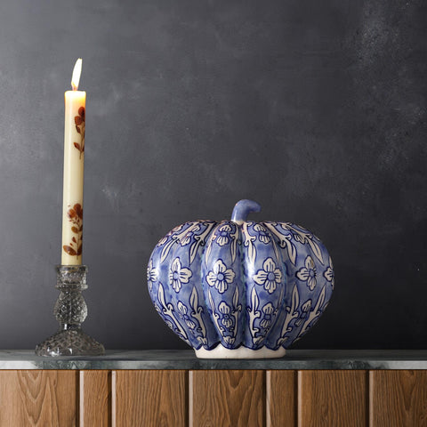 Ceramic Pumpkin Decor - Blue
