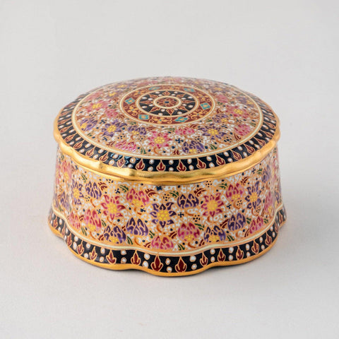 Hand-Painted Round Benjarong Casket - Eyaas