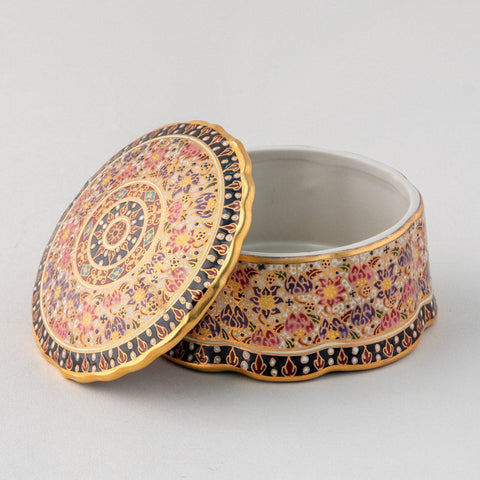 Hand-Painted Round Benjarong Casket - Eyaas