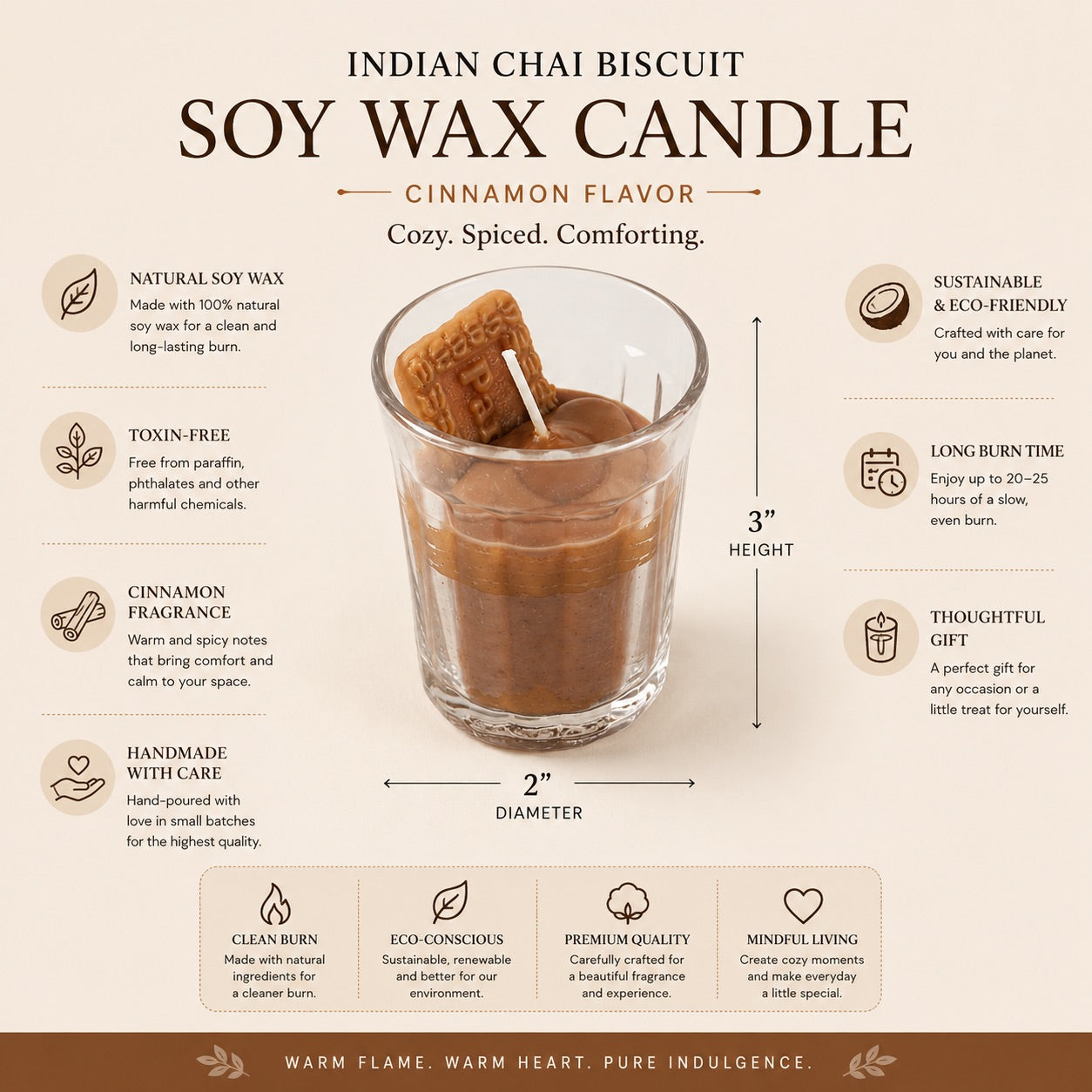 Chai Soy Wax Glass Candle Set of 2