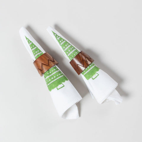 Christmas Tree Dinner Napkins Set of 2, 18x18, Green - Eyaas