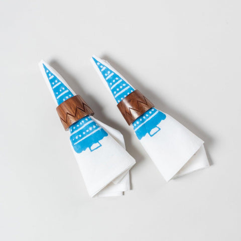 Christmas Tree Dinner Napkins Set of 2 - 18x18, Blue - Eyaas