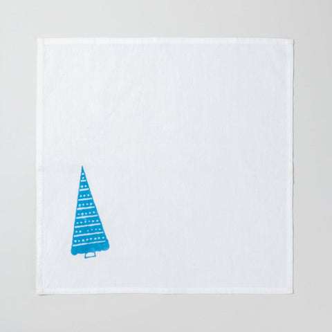 Christmas Tree Dinner Napkins Set of 2 - 18x18, Blue - Eyaas