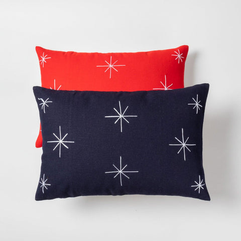 Christmas Cushion Cover Set of 2, 12x18, Navy Blue & Red - Eyaas