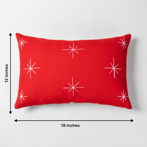 Christmas Cushion Cover Set of 2, 12x18, Navy Blue & Red - Eyaas