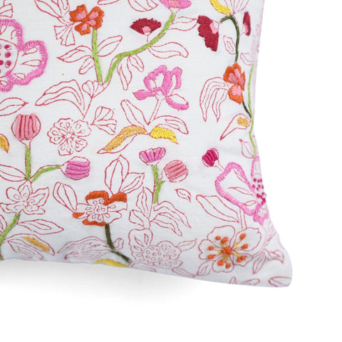 Hand Embroidered Cushion Cover Set of 2, Multi Colour - Eyaas