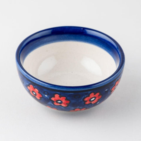 Red & Blue Floral Ceramic Portion Bowls Set of 6 - Eyaas
