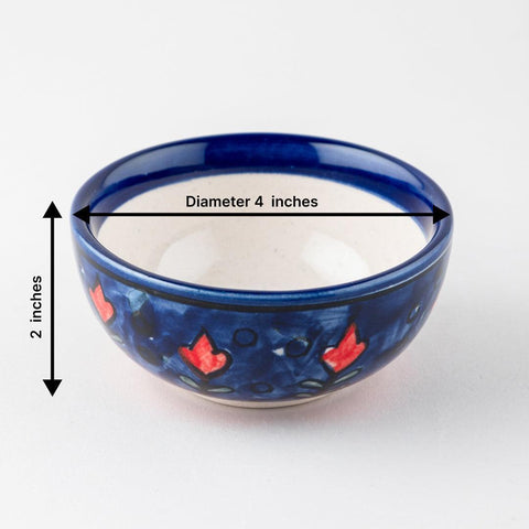 Ceramic Blooming Plants Portion Bowls - Set of 6 - Eyaas