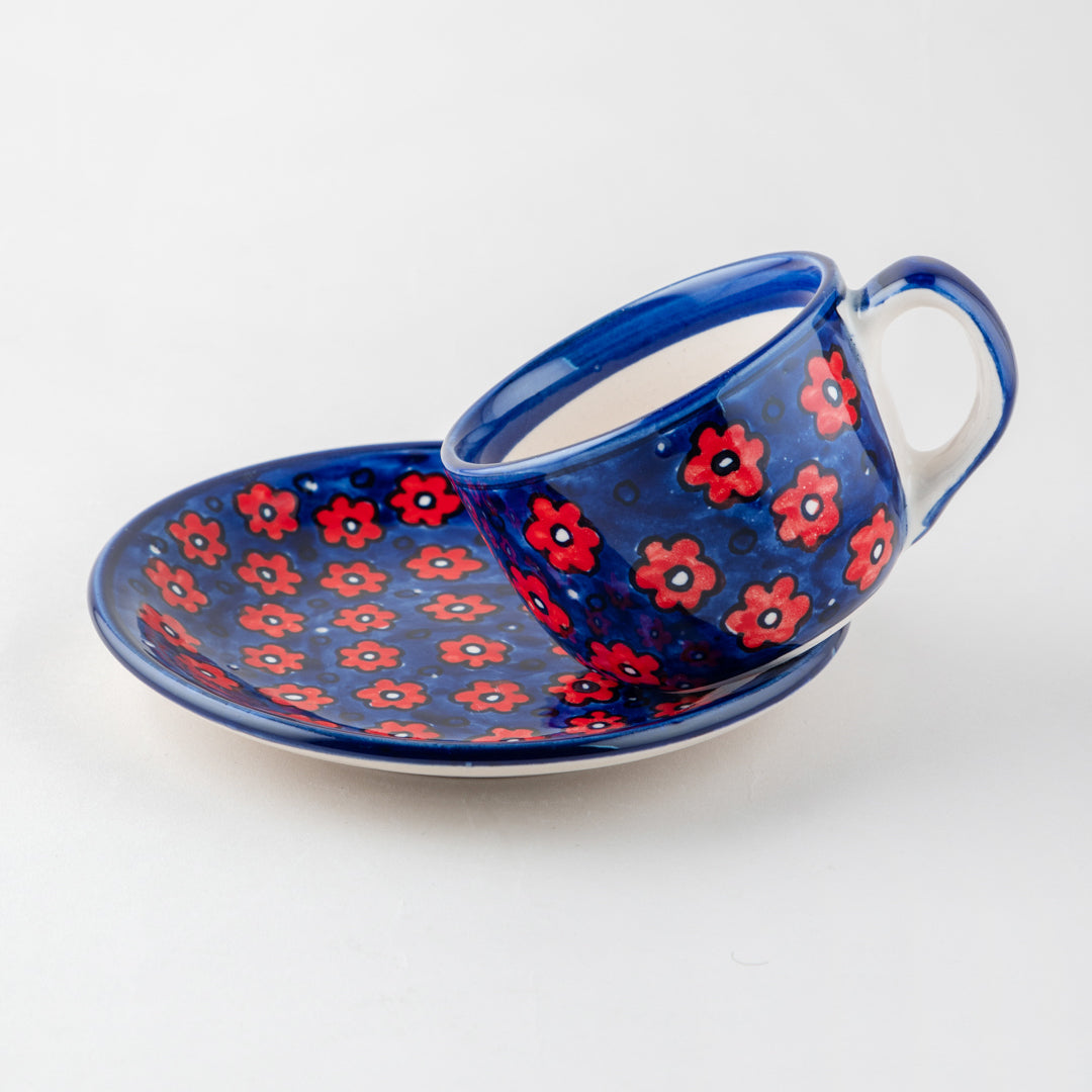 Floral Ceramic Cup & Saucer Set