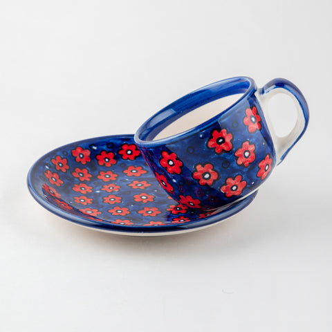Floral Ceramic Cup & Saucer Set