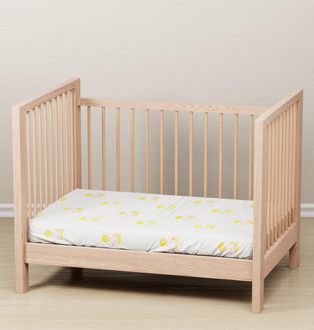 White Block Print Baby Cot Sheet 40x40 + Pillow - Eyaas