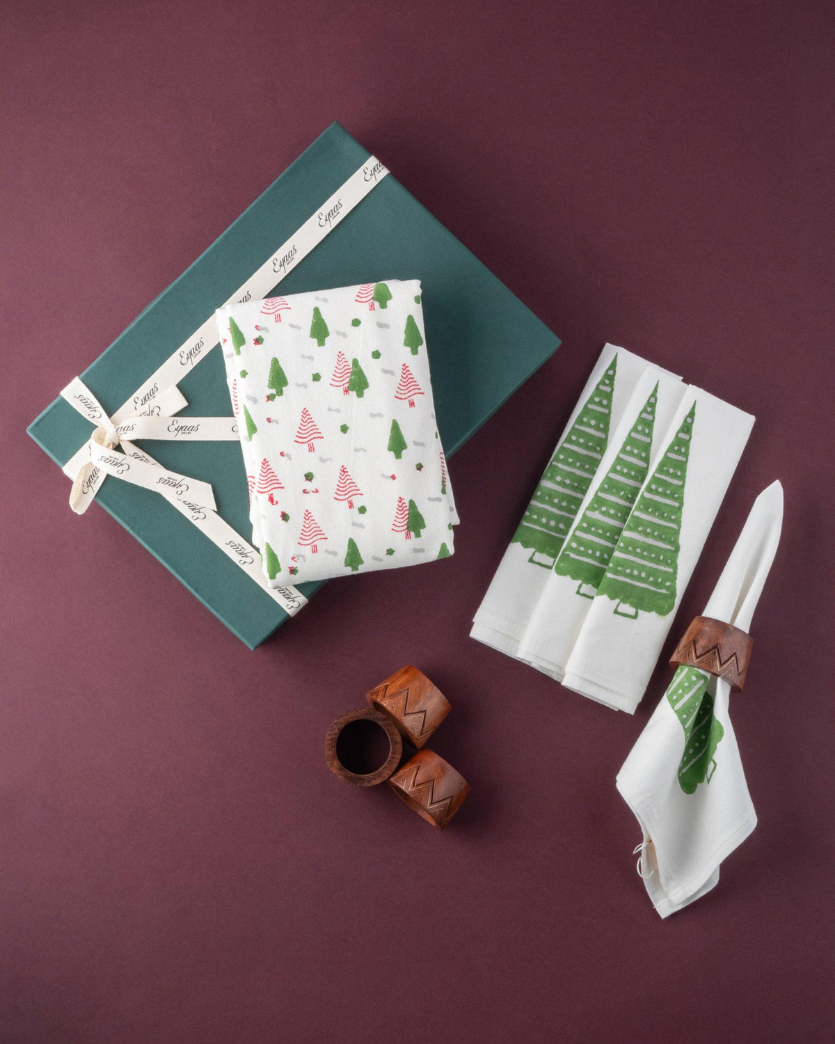 Table Runner, Napkins & Napkin Holders Gift Hamper - Eyaas