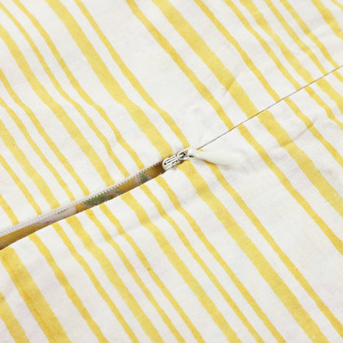 Block Printed King Size Cotton Duvet Cover, 90x108, Yellow - Eyaas
