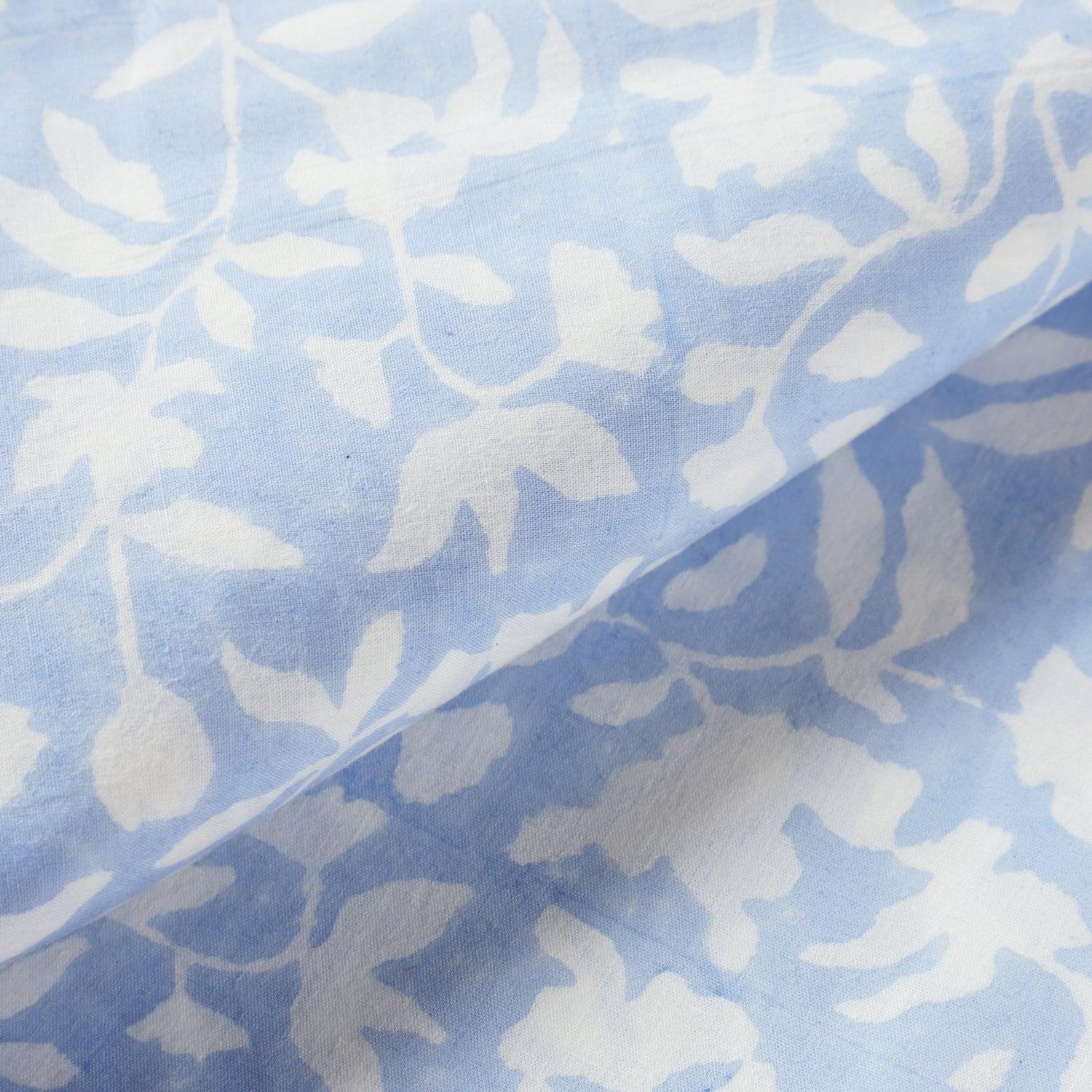 Block Printed King Size Cotton Duvet/Rajai Cover - 90x108, Blue